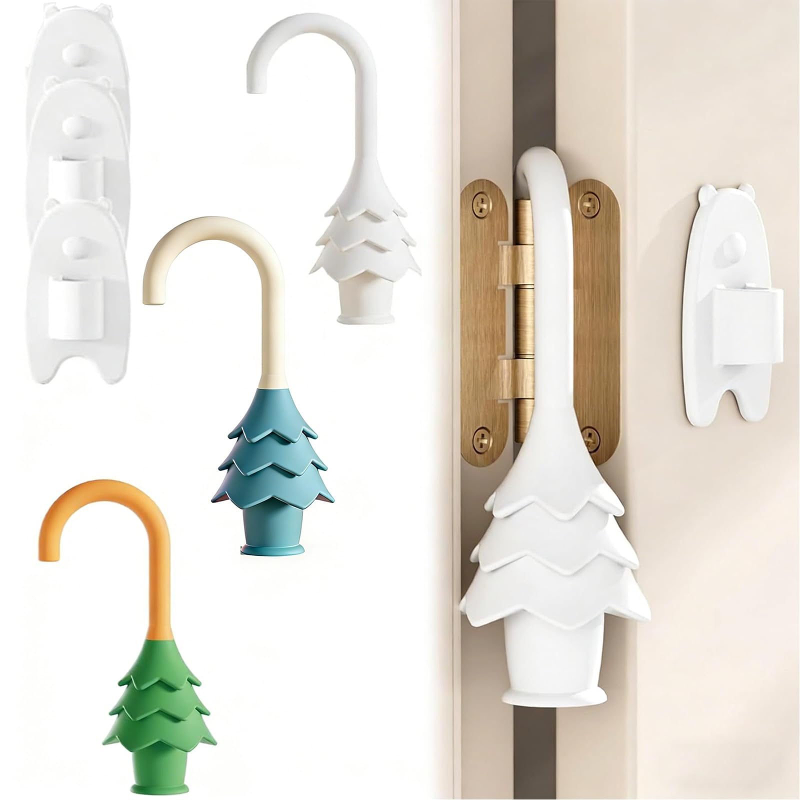 Door Stopper, Baby Safety Products for Home, 3PCS Silicone Door Stopper for Kids Safety, Rotatable Anti-Pinch Finger Guard, Door Protector for Toddlers Aged 1-5 Years, 3.8cm by 11.2cm Each-image-48