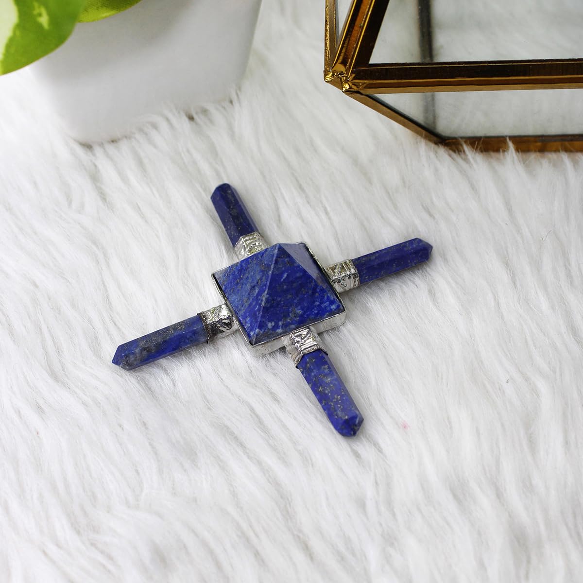 Shubhanjali Reiki Healing Lapis Lazuli Crystal Generator Pyramid for Vastu Dosh Feng Shui 4 Point Lapis Lazuli Generator for Energy Positivity Crystal Healing (B08CNBQ7CD) Amazon Price History, Amazon Price Tracker