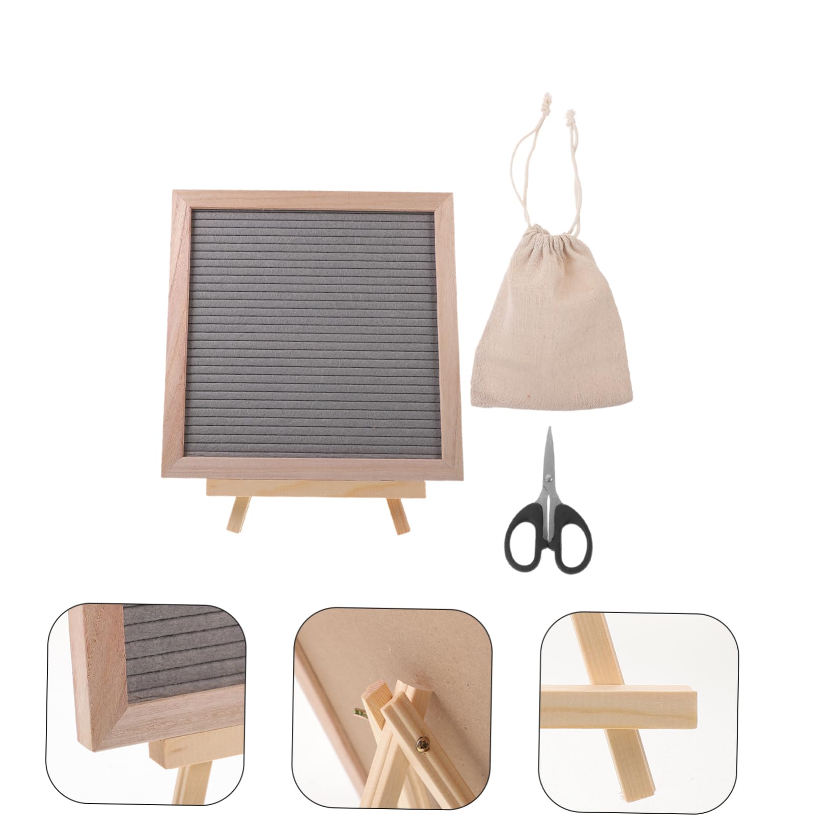 Tableau Lettres Amovibles en Feutre 1 Set avec Support Bois