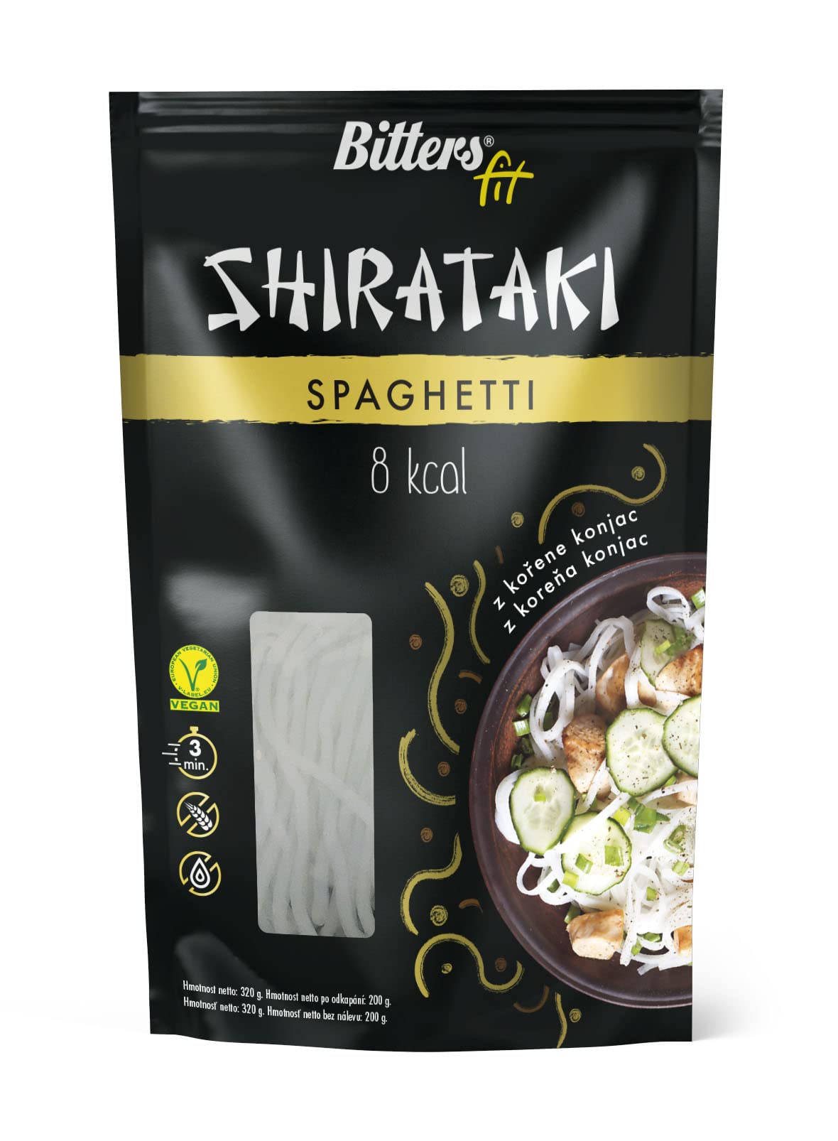 Bitters Shirataki Konjac Pasta - Spaghetti Slim - 3x200g, Keto, Low Carb