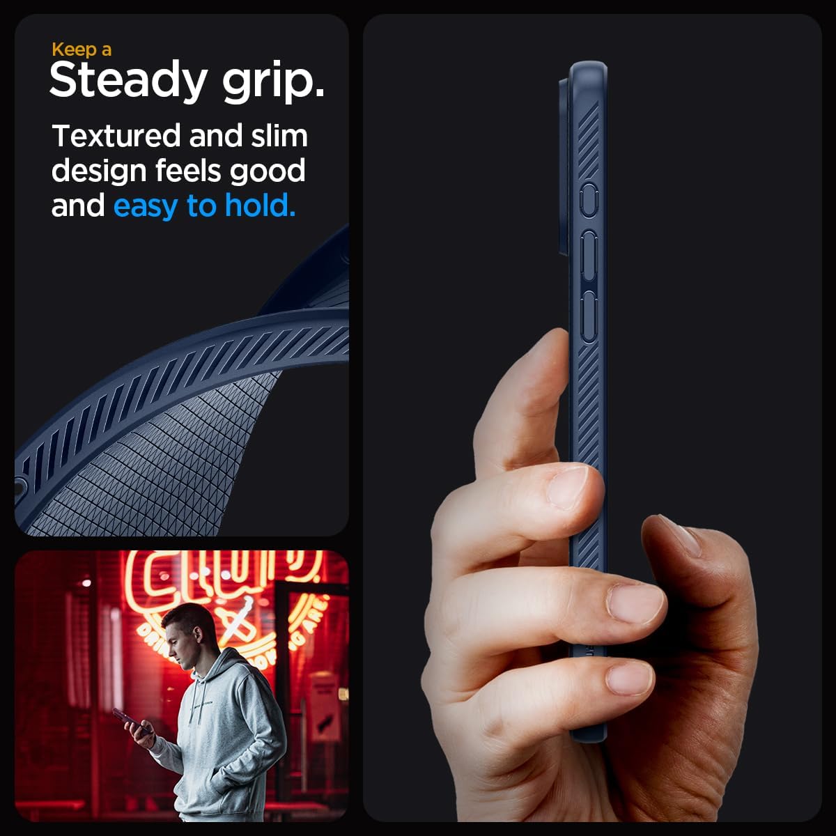 Spigen Liquid Air Designed for iPhone 15 Pro Case (2023) [Military-Grade Protection] - Navy Blue - Image 4