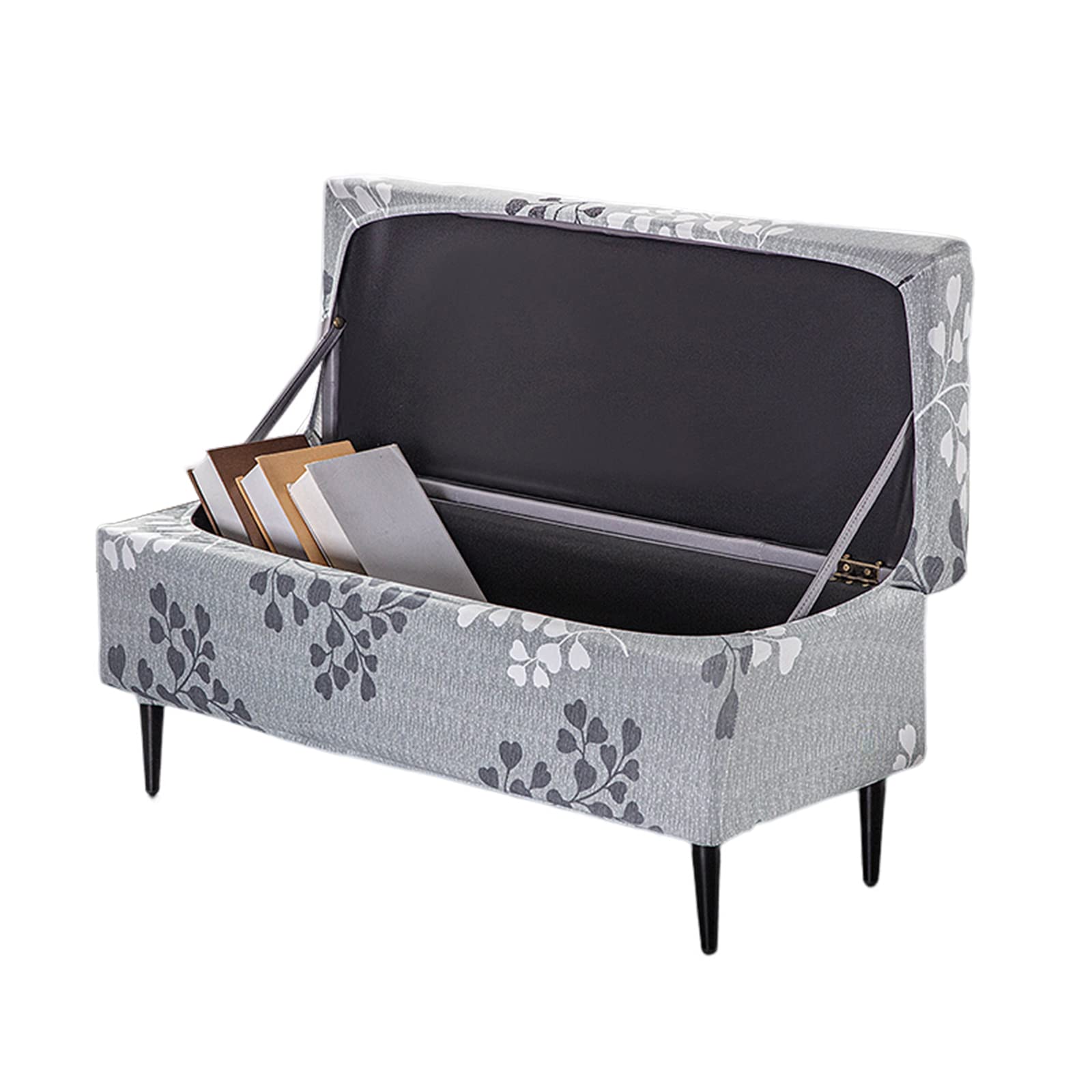FUANGUI Ottoman Cover Slipcovers Rectangular Printed Folding Stretch Storage Bench Footrest Sofa Stool Covers Footstool Protector Cover with Elastic