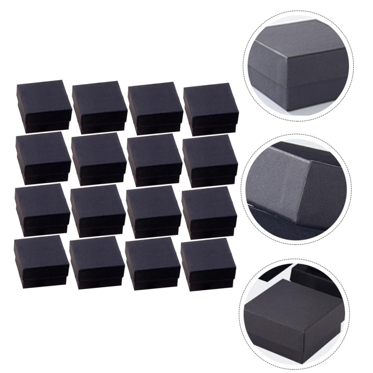 BESTYASH Scatole per Accessori in Carta Kraft Nere 96 Pezzi Scatoline Piccole per Confezioni e Conservazione Raffinata e Resistente