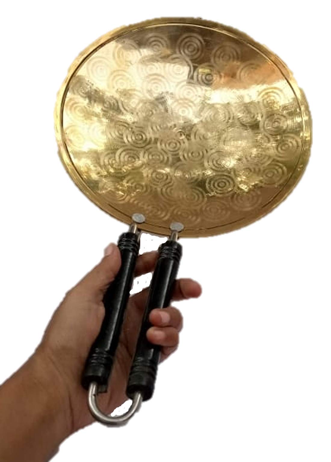 Mii Art Pure Brass TawaTeflon Free Non-Toxic Tawa with PVC Handle for roti/paradha/dosa (size-9inch,Large) Pack of 1 pcs.