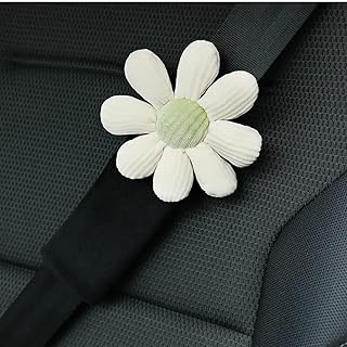 seemehappy Car Headrest Pillow, Flower Neck Pillow for Car,Comfortable Soft Car Seat Pillow for Driving,Head Rest Cushion,Cute Neck Pillow for Travelling and Home-Seat Belt cover-beige-1pcs