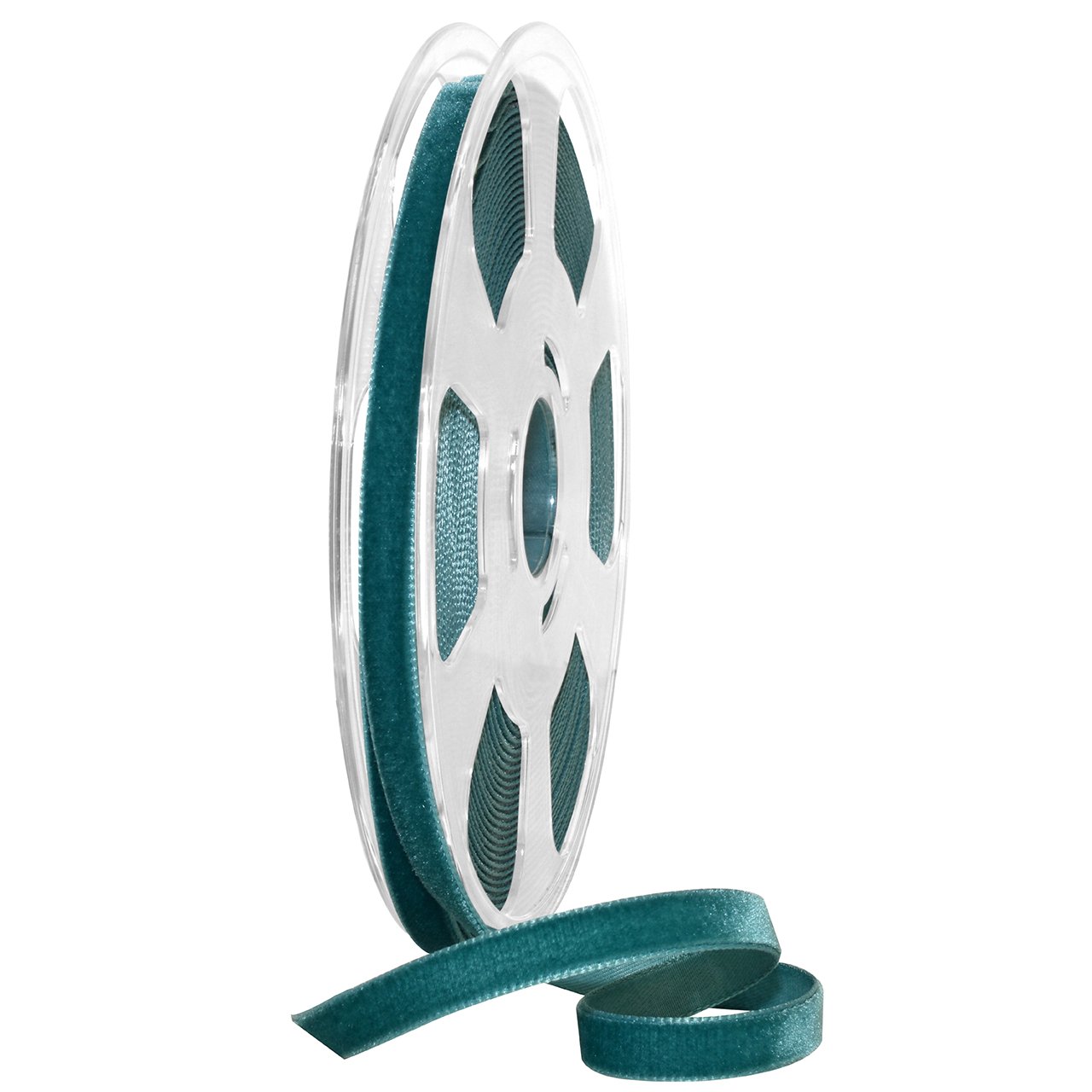 Morex Ribbon Ribbon, Nylon, 3/8 inch by 11 Yards, Teal, Item 01210/10-654 Nylvalour Velvet, 3/8" x 11 Yd