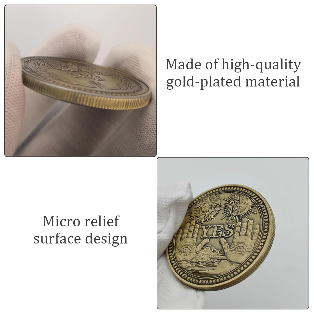 1 Pcs Yes NO Pièce de Prise de décision de Lettre Oui Non Pièce de Monnaie de défi Ornements de pièce de décision