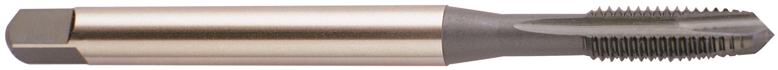 YG-1 J9 Series Vanadium Alloy HSS Spiral Pointed Tap, Steam Oxide, Round Shank with Square End, Plug Chamfer, M5-0.8 Thread Size, D4 Tolerance