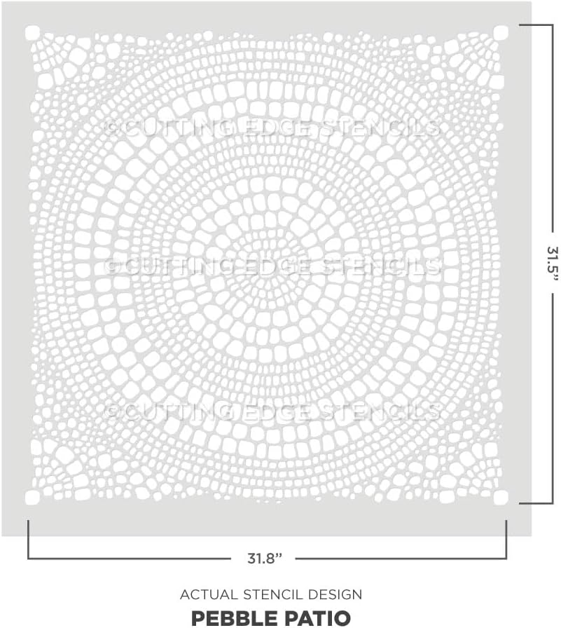 Pebble Patio Stencil – Reusable Concrete Stencil for Painting Outdoor Floors, Walkways & Walls – DIY Garden Decor Template for Patio Makeovers