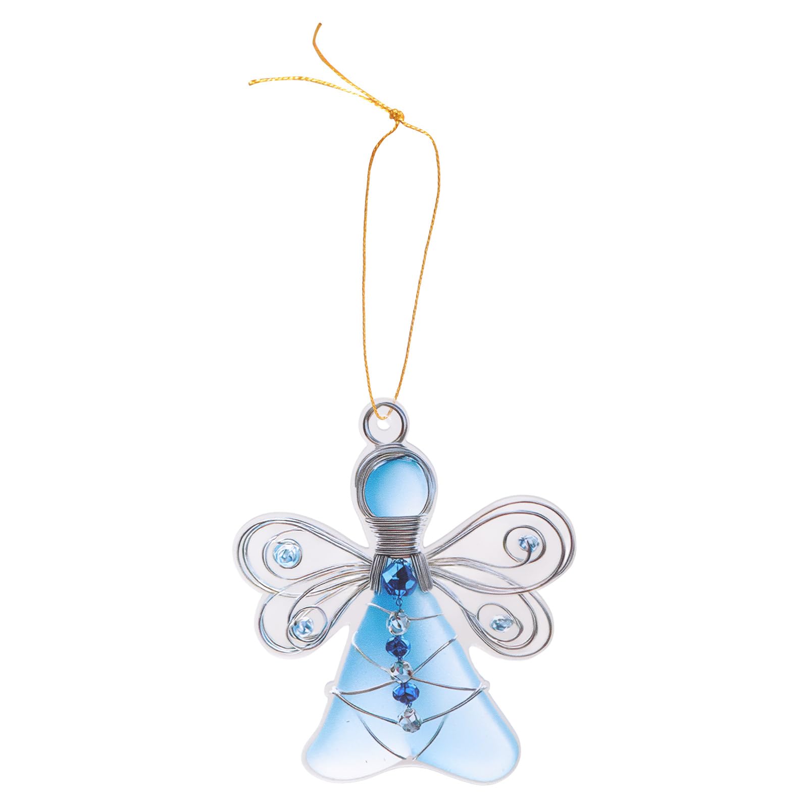 Kalttoy Blue Coastal Angelic Hanging Decors 2D Flat Acrylic Pendant Ornament For Holiday Christmas Tree And Beach Theme Homes Styling Christmas Tree Decors