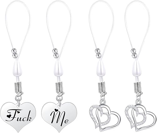 QWALIT Anillo de pezón falso de acero inoxidable sin perforación, con clip para pezones con abrazaderas de pezón con cadena, piercing de cuerpo