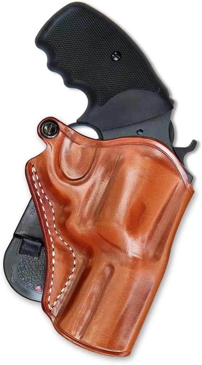 Masc Premium Leather OWB Paddle Holster Open Top Fits Charter Arms Bulldog .44 Special Standart 2.5" Barrel, Right-Hand Draw, Brown #1475#