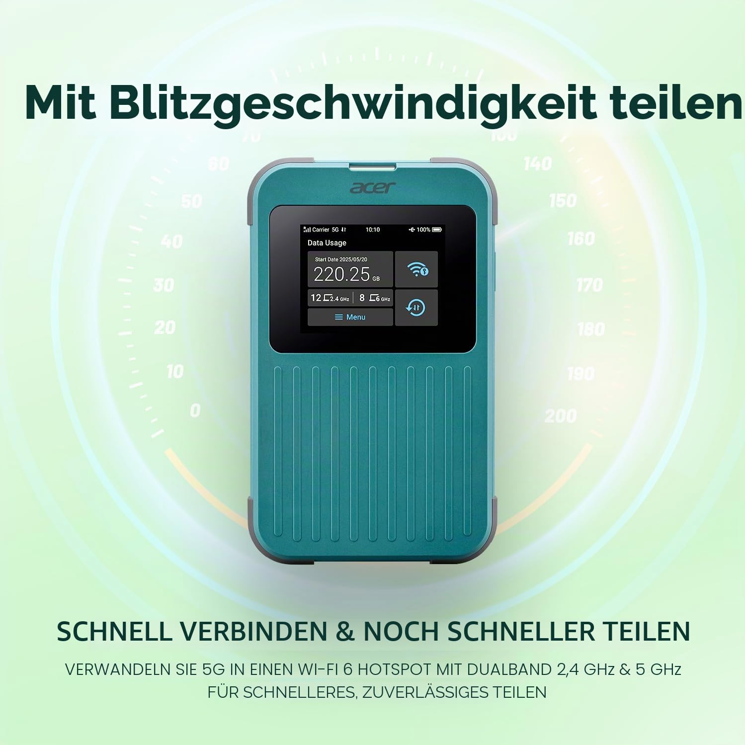 acer Connect M4 - Mobiler Hotspot - 5G LTE - Wi-Fi 5, Wi-Fi 6