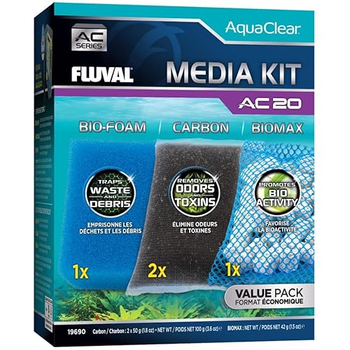 Fluval - Media Maintenance Kit for AC20 Power Filter - for Use in Freshwater & Saltwater Aquariums
