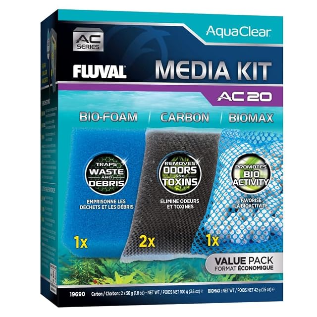 Kit Carga Mantenimiento para Filtro Mochila para Acuario Fluval AquaClear AC20