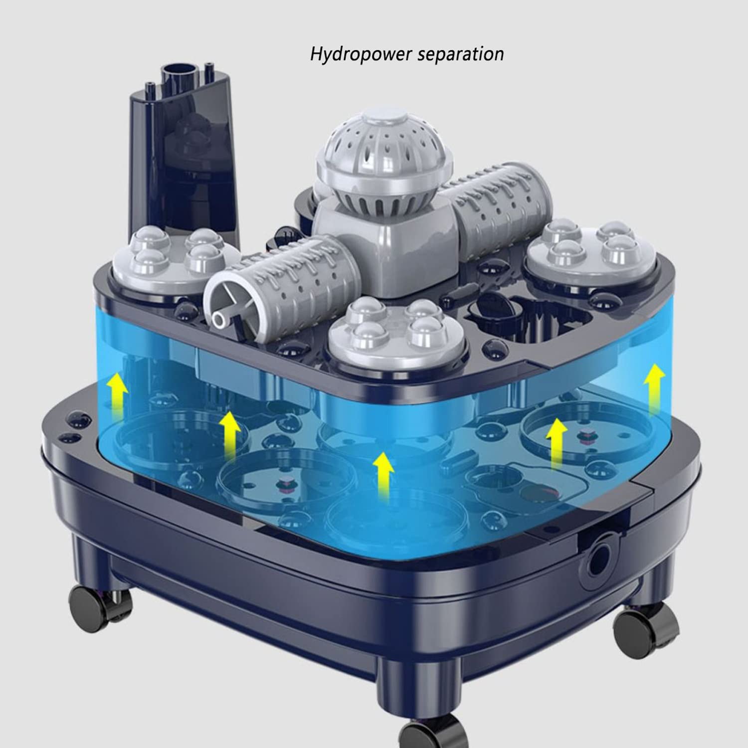 Masajeador de Baño de Spa para Pies con Calentamiento Rápido, 6 Rodillos de Masaje Motorizados para Baño de Pies con Luz Roja, Temporizador de Control de Temperatura Inteligente, Alivio Del Estrés en