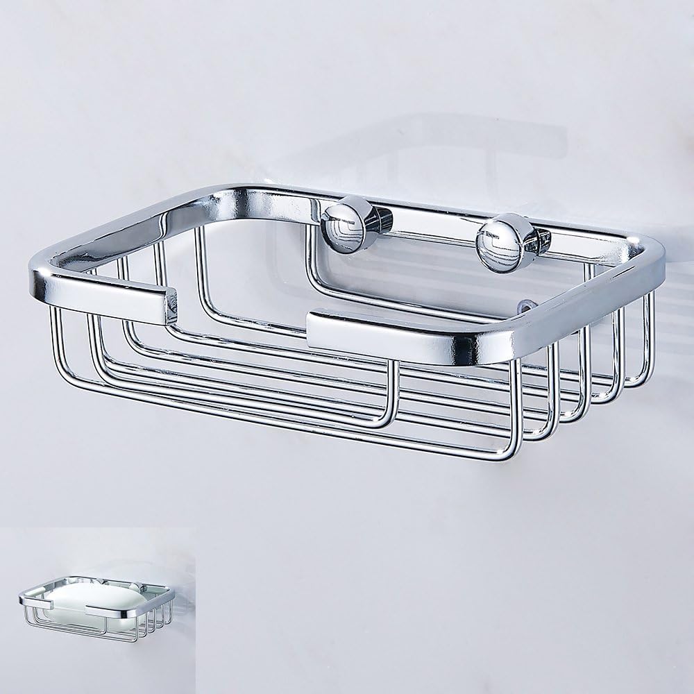 2pcs Stainless Steel Soap Dishes, Shower Soap Holder Wall Mount, Waterproof and Rustproof Bathroom Soap Saver Tray, Space Saving Sponge Holder for Shower, Bathroom, Bathtub,Kitchen Sink, 120x85x30mm