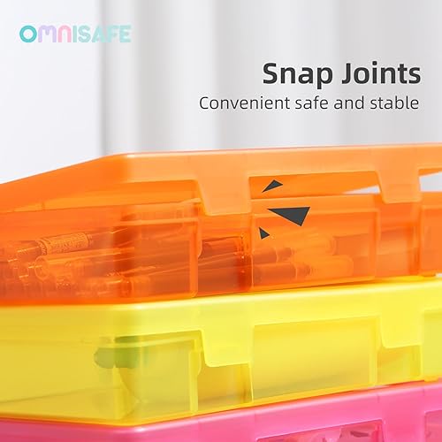 Miniatura 19 de Paquete de 9 organizadores medianos de plástico para manualidades, contenedores de almacenamiento de plástico transparente con tapa de pestillo