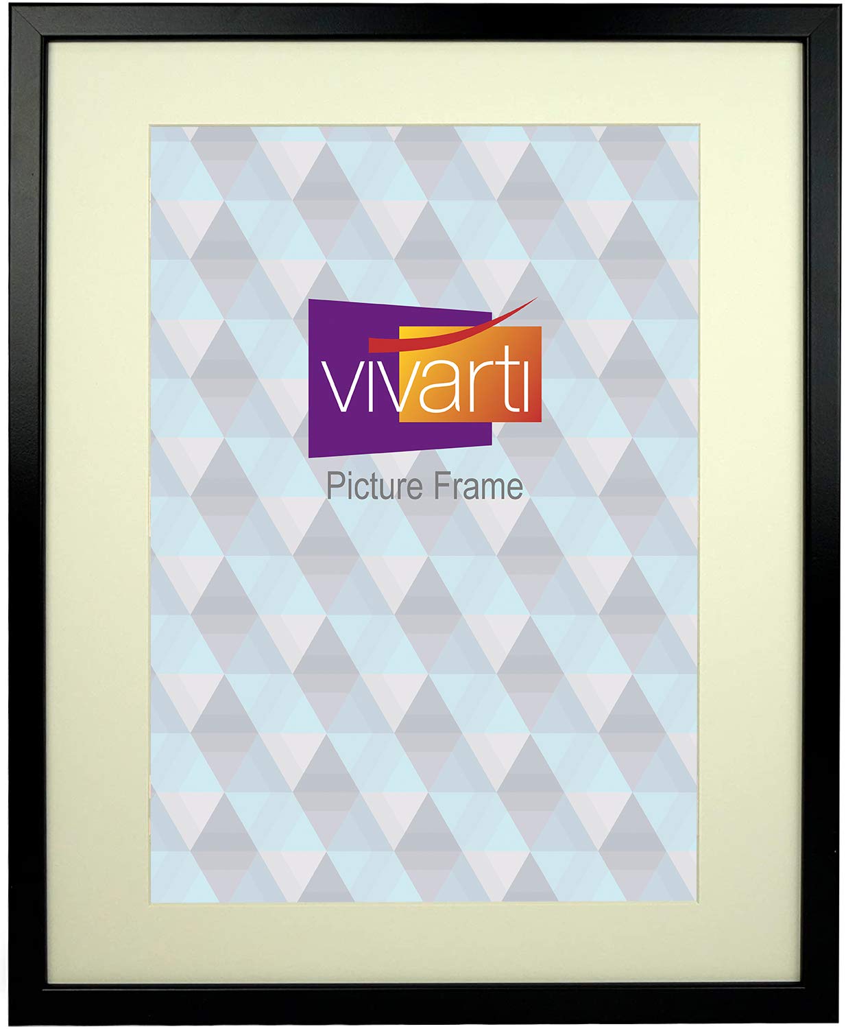 Vivarti Thin Matt Black Picture Photo Frame 20 x 16 Inches with Mount (Aperture A3 Inches)