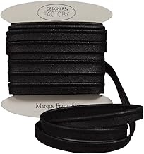 designers-factory Matt Black Faux Leather Piping - Beautiful Quality - Matte Black Skai Piping (per 5 m)