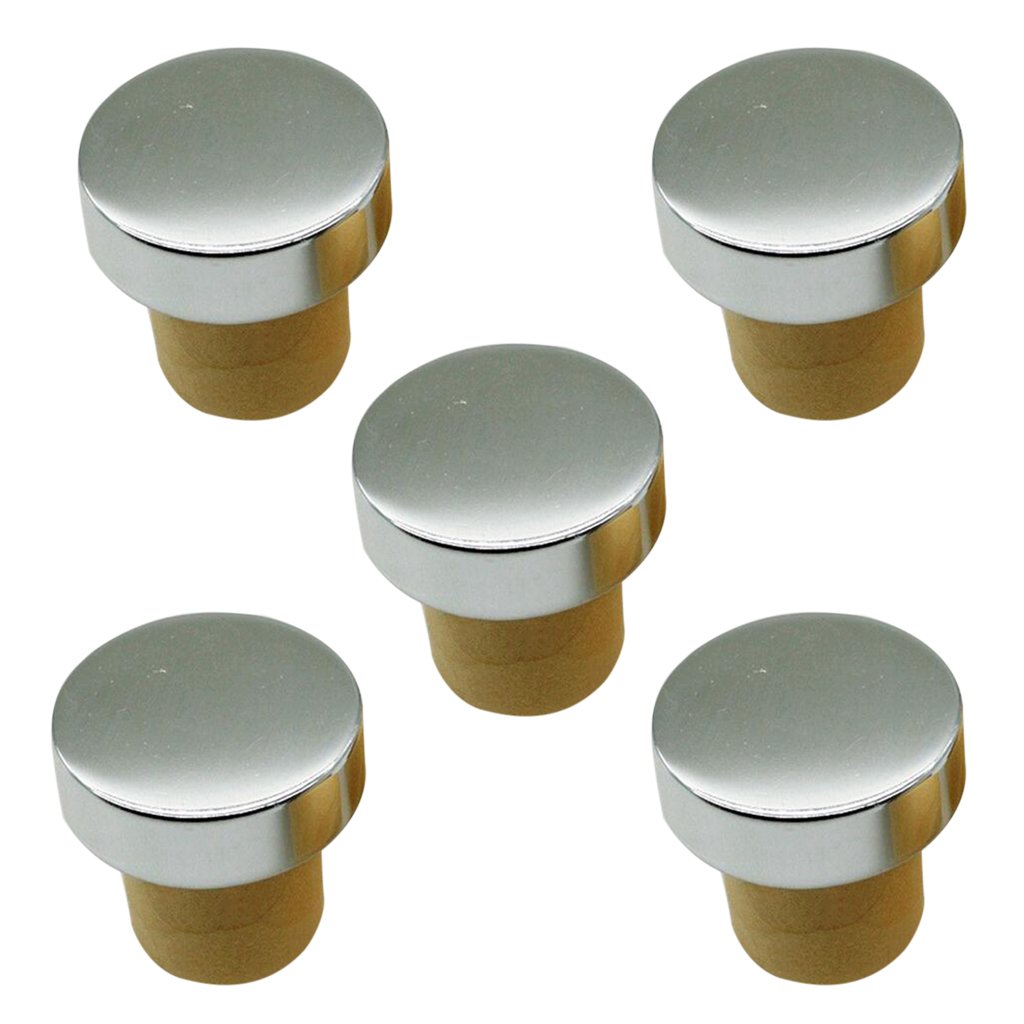 10 Set di 5 tappi per vino a forma di T in silicone tappo in sughero tappo per bottiglia argento