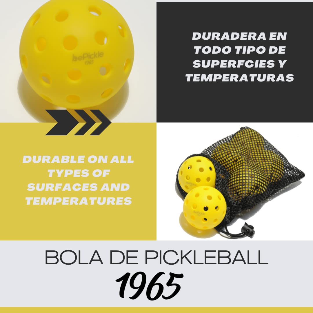 Bolas de Pickleball 40 Agujeros. Packs de 6 Unidades. Pelotas de Pickleball para Uso Exterior.