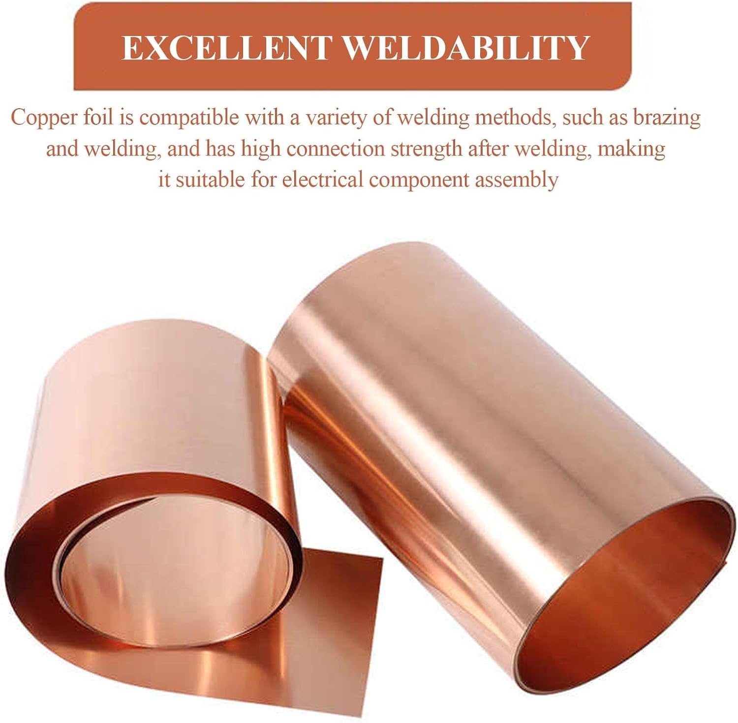 Kupferblechrolle, 1 Meter Kupferblechrolle, Metallfolie, Dicke 0,04 mm, Breite 10–35 mm, geeignet für DIY-Projekte und Heimdekoration (0,04 x 30 x 1000 mm)