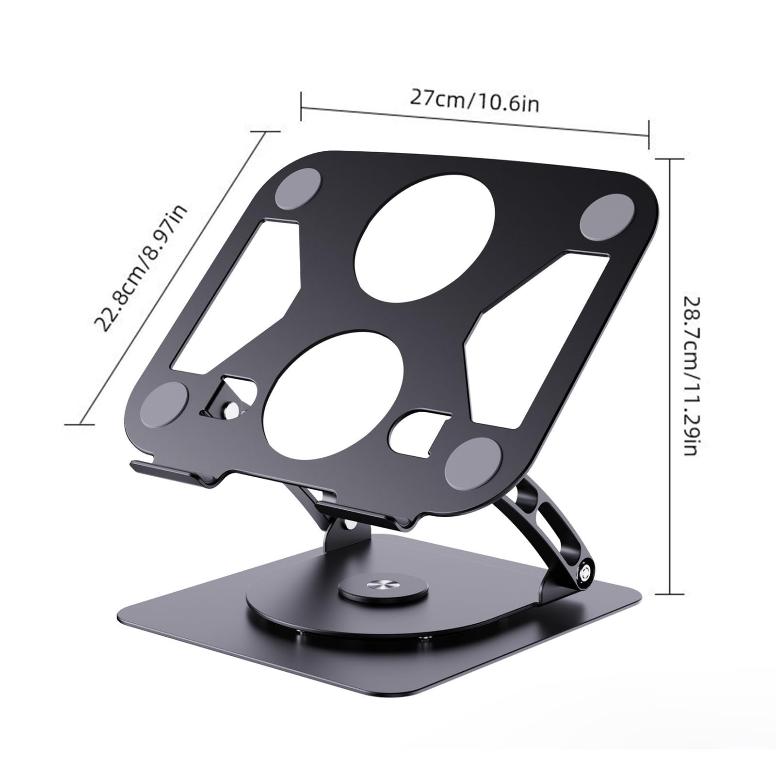 Elevadores de soporte para laptop con diseño de huecos compatibles con dispositivos de hasta 15.9 pulgadas de refrigeración de montaje de metal
