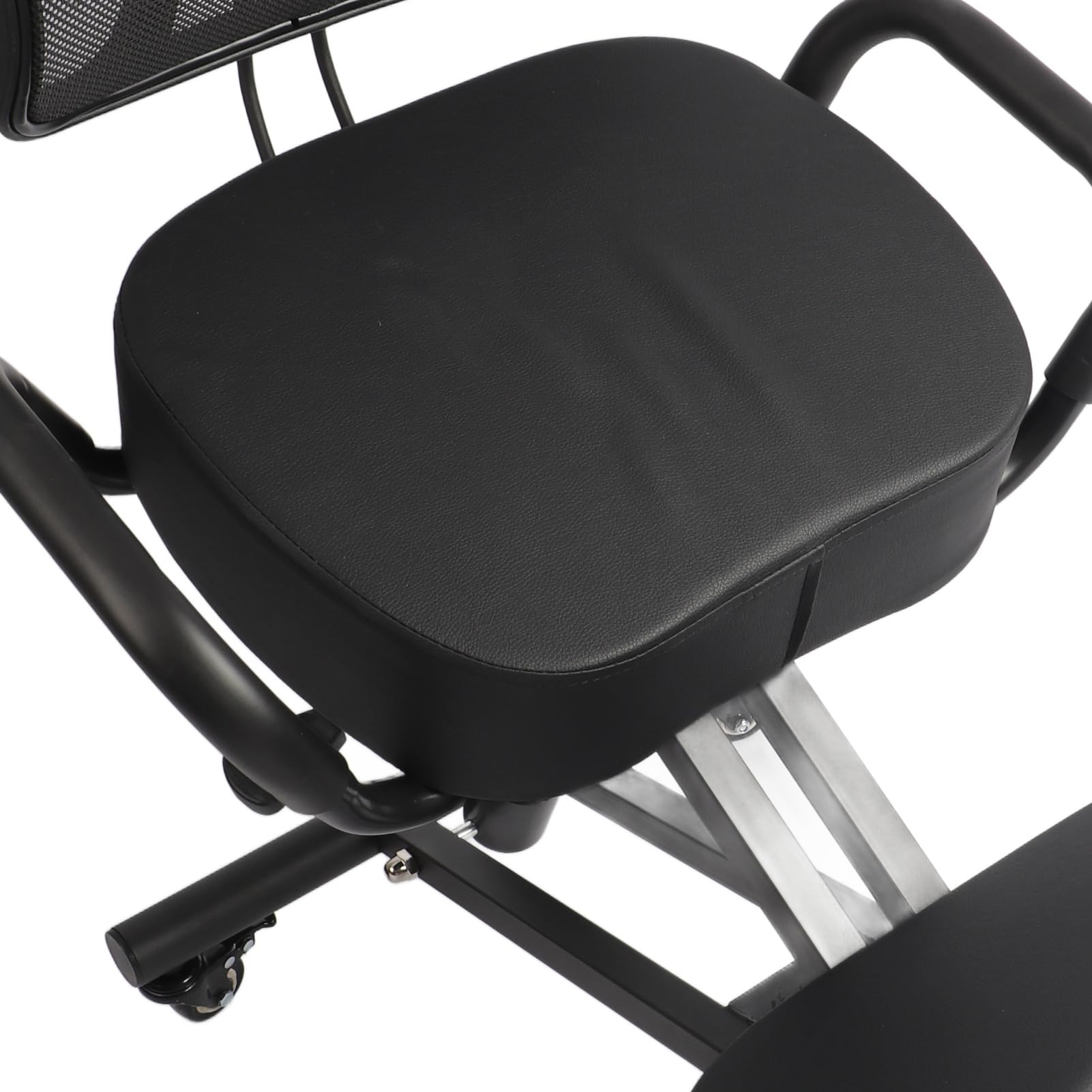 Fabater Höhenverstellbarer, Ergonomischer Kniestuhl mit Atmungsaktiver Netzrückenlehne und Lederkissen Zur Haltungskorrektur, Orthopädischer Stützhocker für den Büro- und Heimgebrauch, Verstellbar