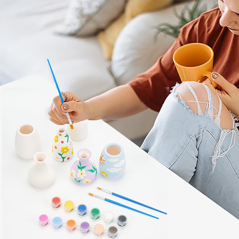 WEBEEDY 3 Set Vase Pottery Painting Kit Paint Your Own