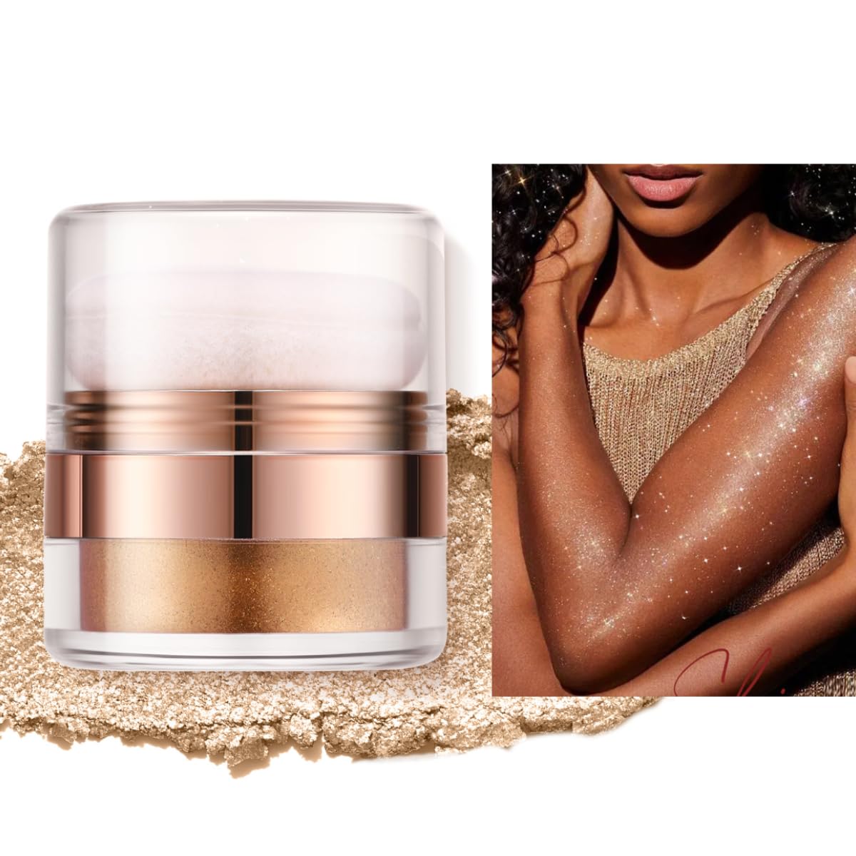 KARLOR Body Highlighter Powder with Applicator
