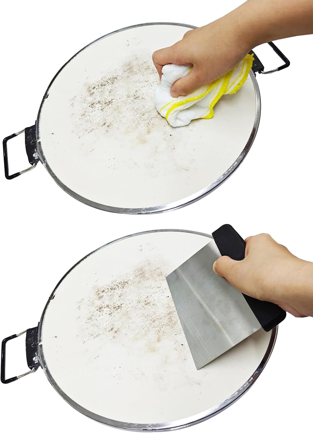 Piedra de pizza de cerámica blanca de 12 pulgadas con alfombrilla para hornear de alta temperatura, piedra para hornear pizza para horno y parrilla, distribución uniforme del calor para pizza