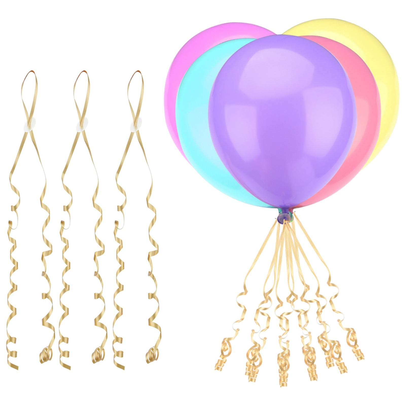 Photo 1 of 50pcs Balloon Closures, Clasps Clips With Balloon Ribbon,Balloon Fasteners For Birthday, Wedding Party, Christmas Celebrations(COLOR:gold)