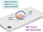 Rainbow Cell Phone Ring Stand Holder,Purple Multicolor Ring Grip Kickstand,360 Rotation Metal Finger Ring for Almost All Phones,Pad