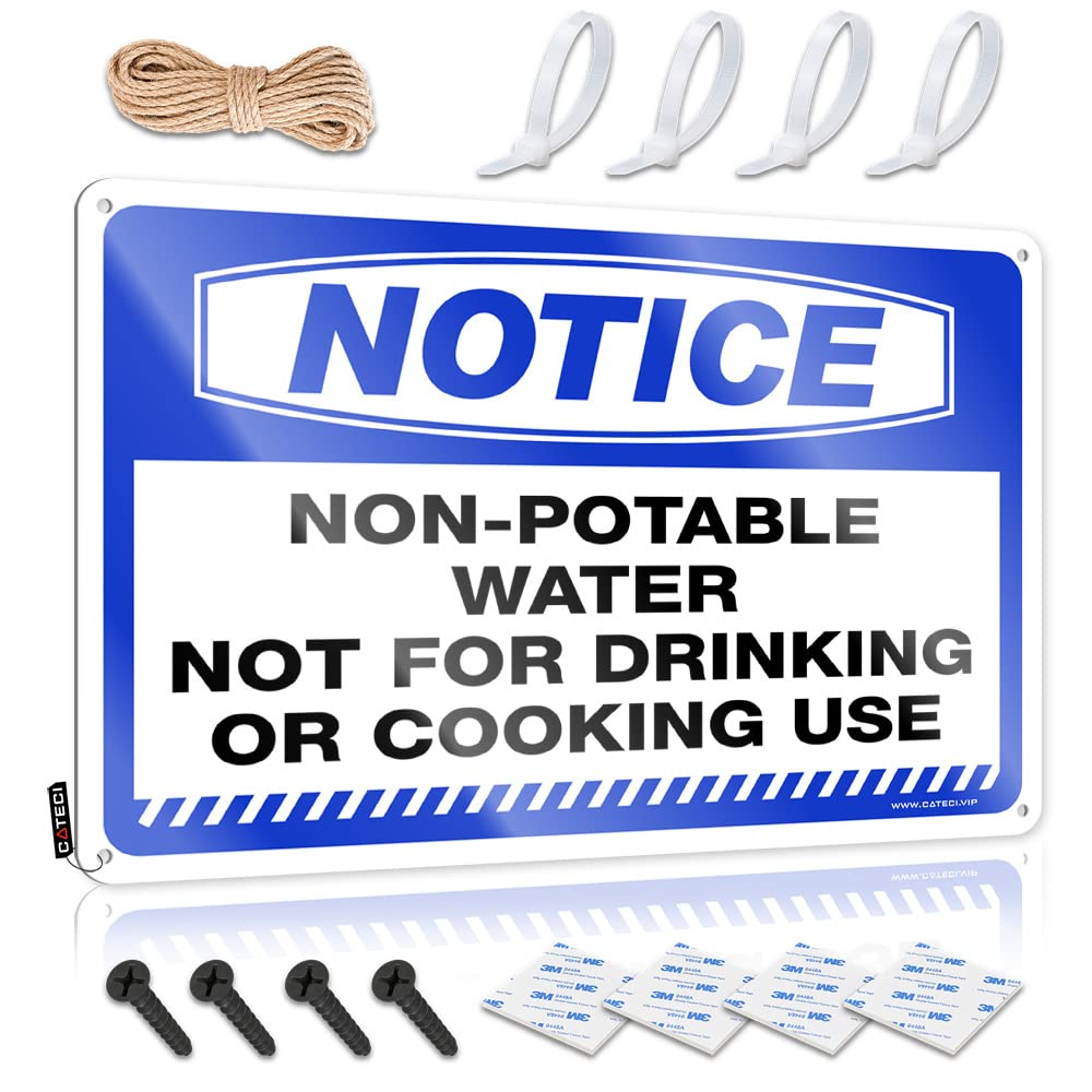 STWNVOITV Beer Decorations For Man Cave Notice Non-Potable Water - Not For Drinking Or Cooking Use Tin Sign Funny Wall Decor Signs Men Decor(20X30CM)
