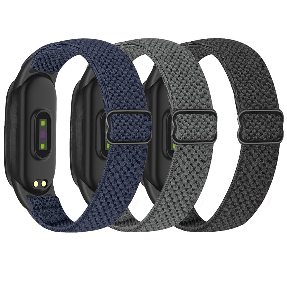 SHIJZWD Cinturino elastico compatibile con Xiaomi Mi Band 7/Mi Band 6/Mi Band 5/Amazfit Band 5, cinturini di ricambio regolabili in nylon per orologi sportivi per donne uomini