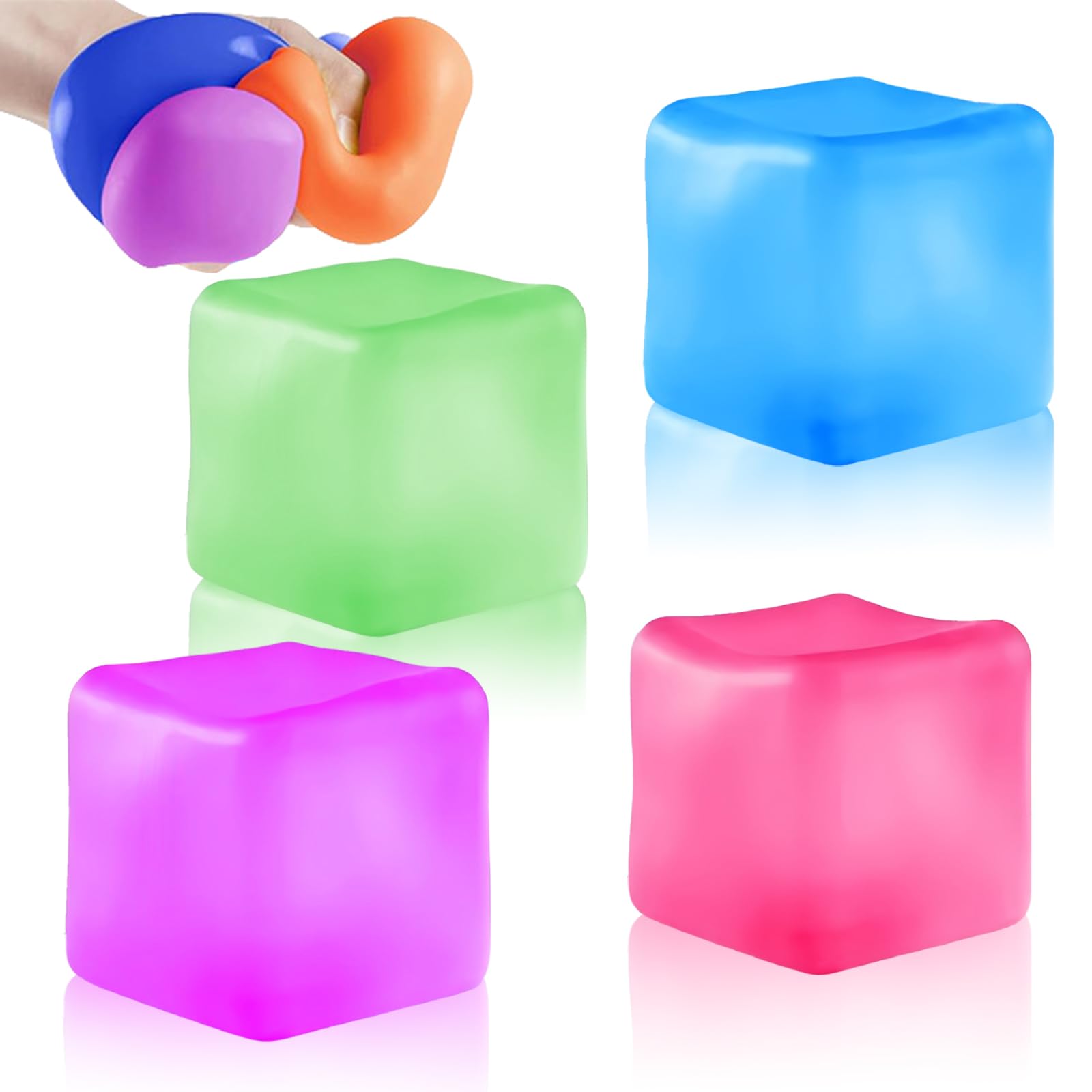 4 Piezas Pelota Antiestres, Bola Antiestres para Adultos, 4 Colores, Autismo Antiestres Squeeze, para TDAH, Autismo, Alivio del estrés y la ansiedad — view 4