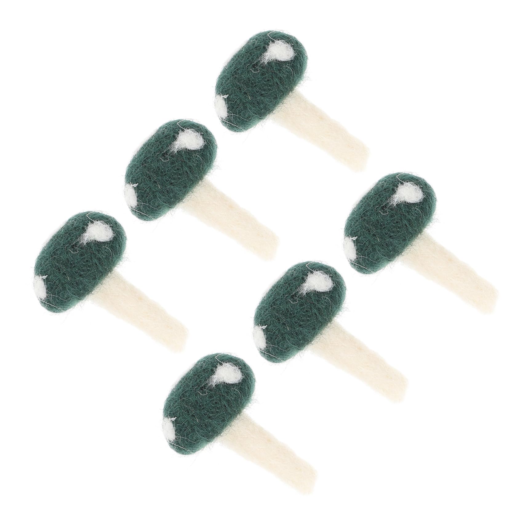 TEHAUX Unique Mushroom Decor Set 6pcs Handmade Felt Mushrooms for DIY Projects