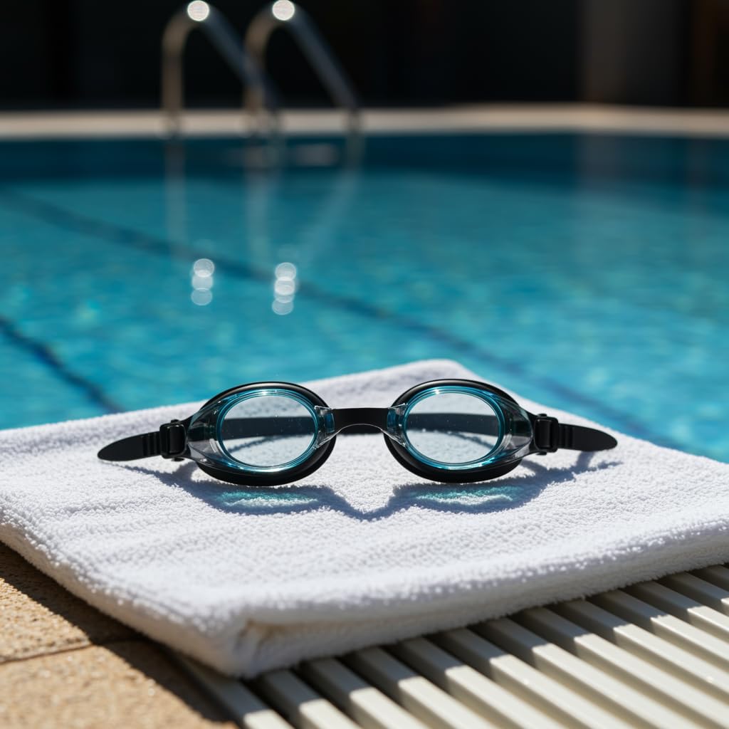 l&j Optische Performance-Schwimmbrille mit positiven und negativen Dioptrien für Damen und Herren – austauschbare abgestufte Gläser – kratzfest und beschlagfrei – weiches Silikon, hohe Sichtbarkeit