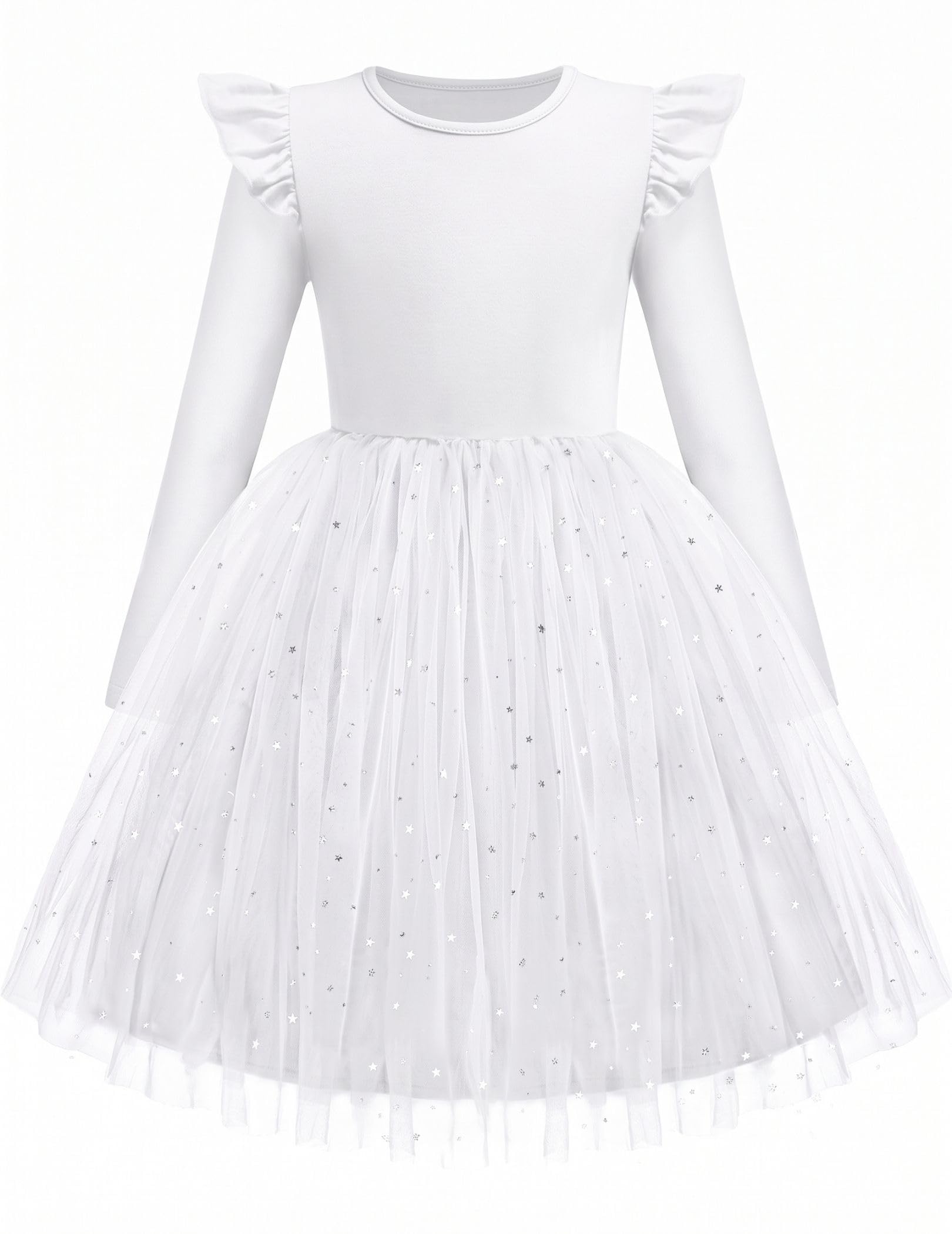 Arshiner Toddler Girls Long Dresses Sleeve Ruffle Winter Holiday Dress 2-6Y
