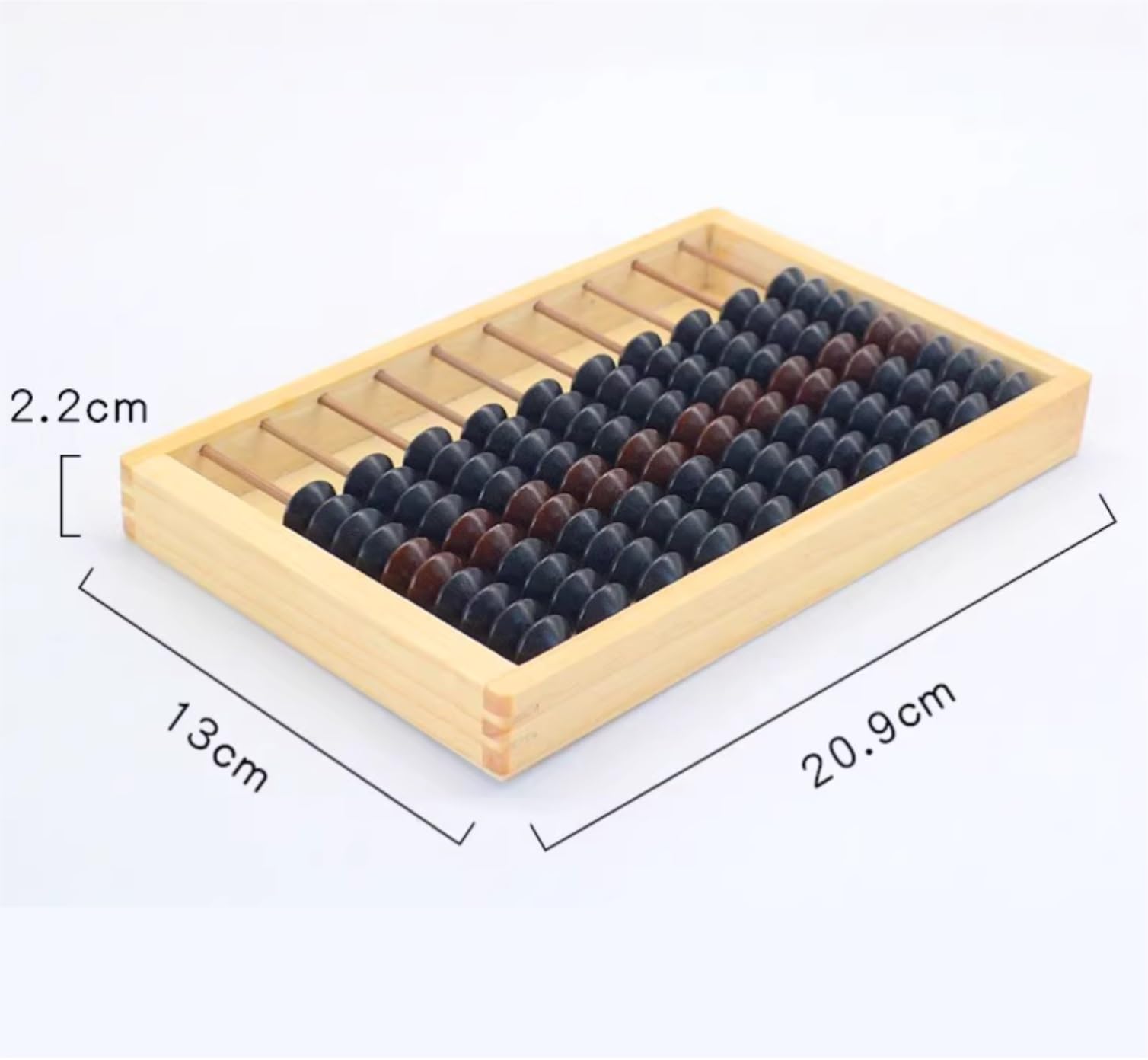 Abakus 10 Digitale 10 Perlen Abakus Japanischen Chinesischen Schule Rechner Mathematik Zählen Werkzeug Holzrahmen Rechenrahmen(Brown)