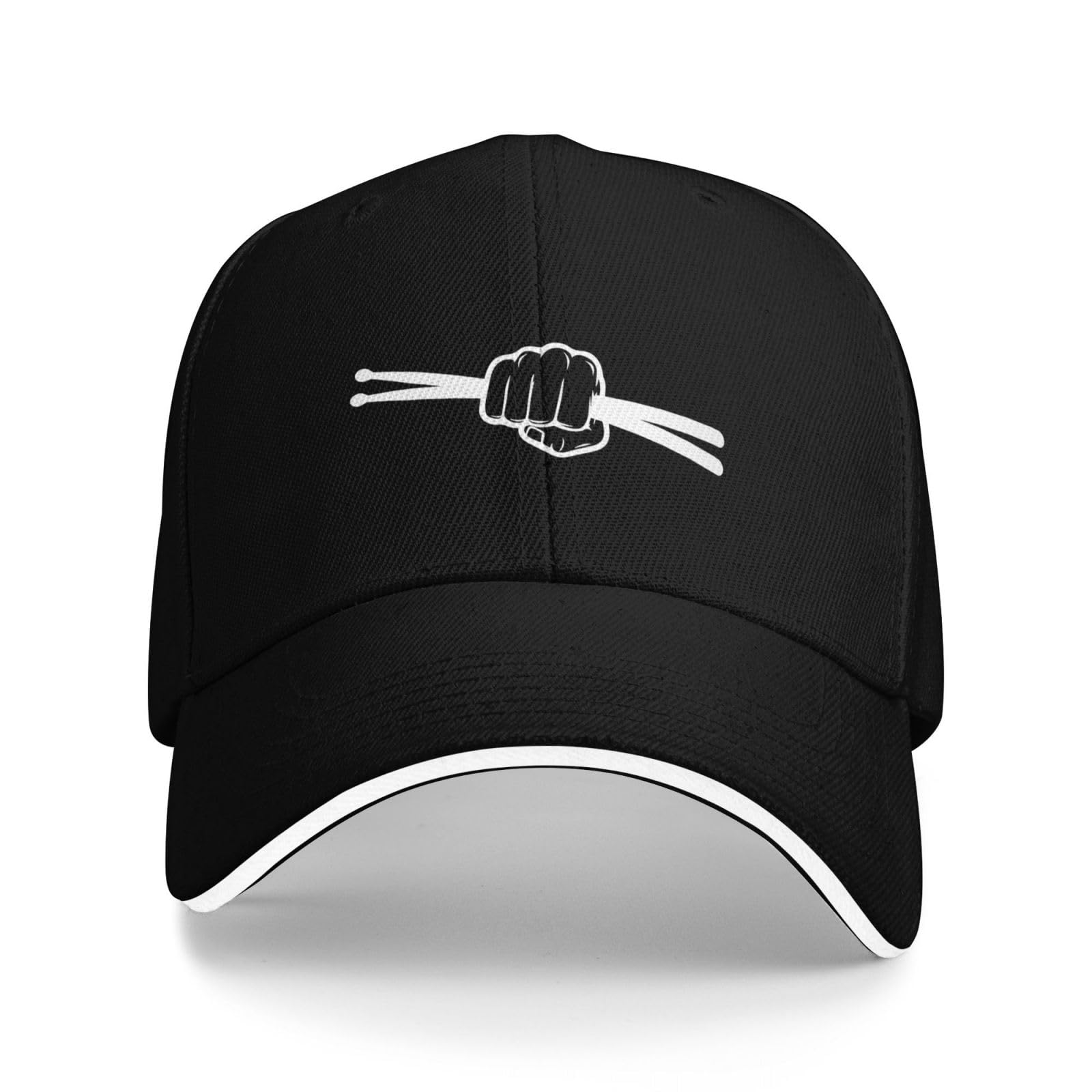 Kwqdozf Unisex Black Drummer Hats Adjustable Fashion Dad Baseball Capsfor Men Ideal