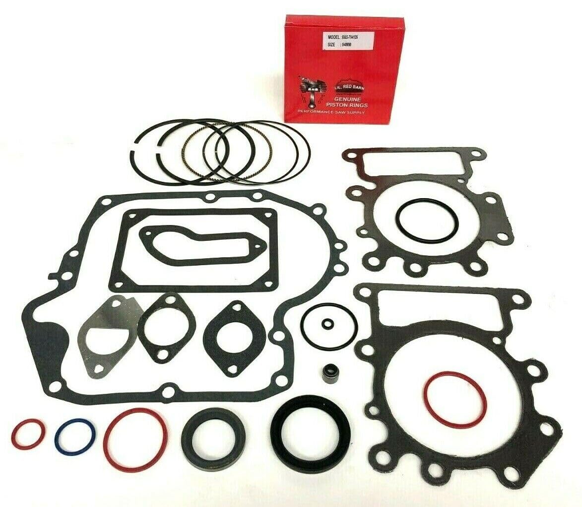 Overhaul Kit Compatible with Briggs & Stratton 19HP 20HP 21HP Single Cylinder OHV Engine – Piston Rings & Complete Gasket Set Replacement 794126 796187