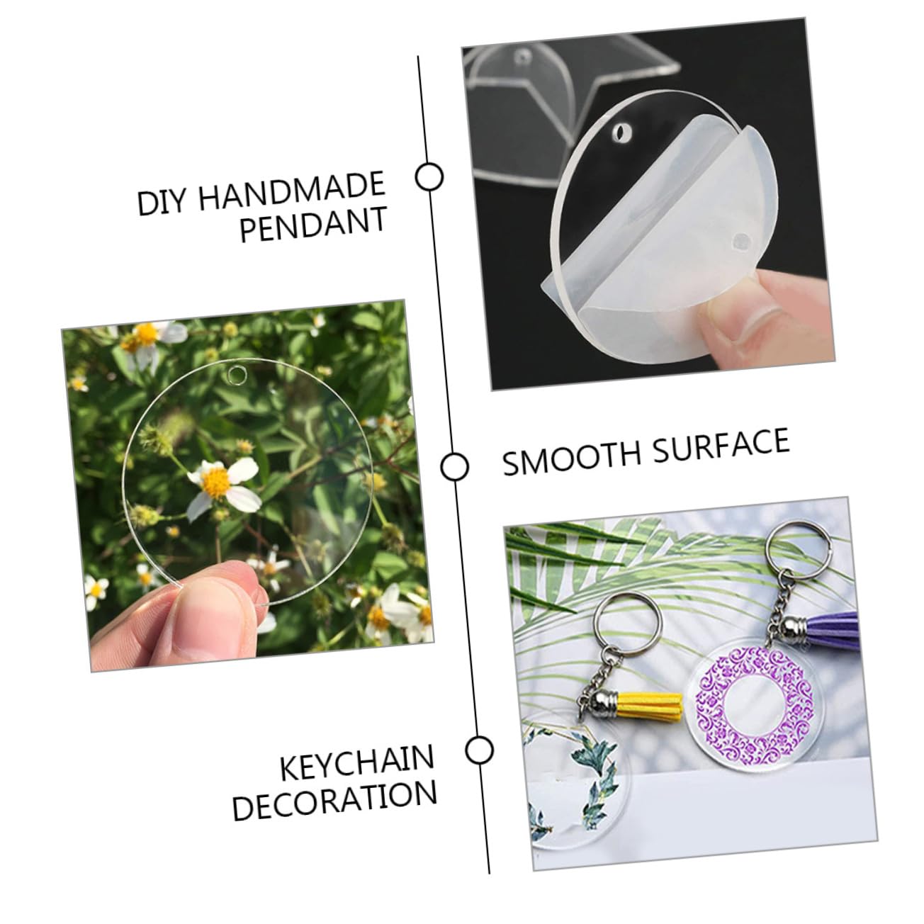 ARTIBETTER Llaveros Acrílicos Sublimación Accesorios Diy Transparentes Tus Proyectos 30 Piezas*4