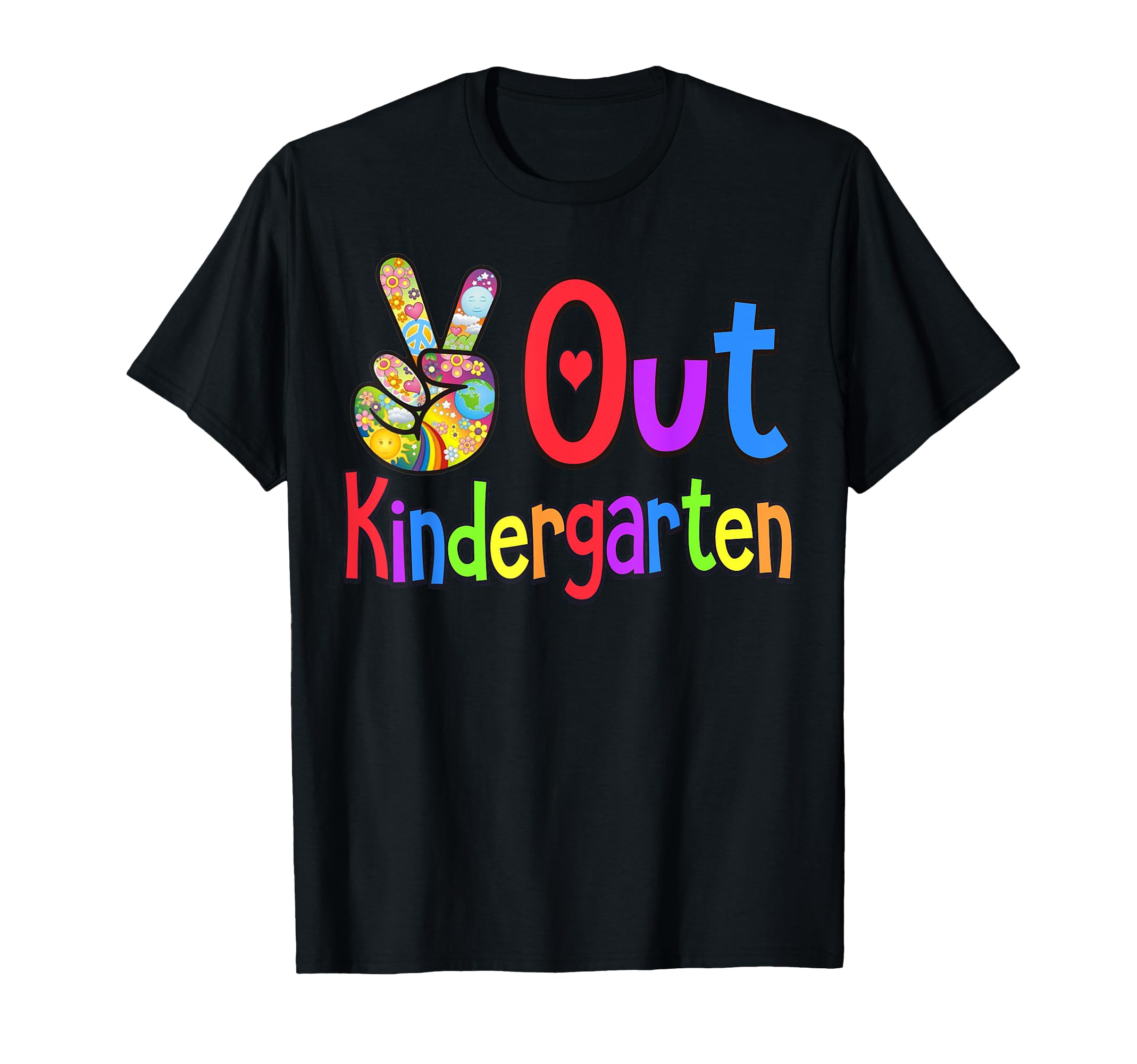 Peace Out Kindergarten -Last Day of School Kindergarten Grad T-Shirt