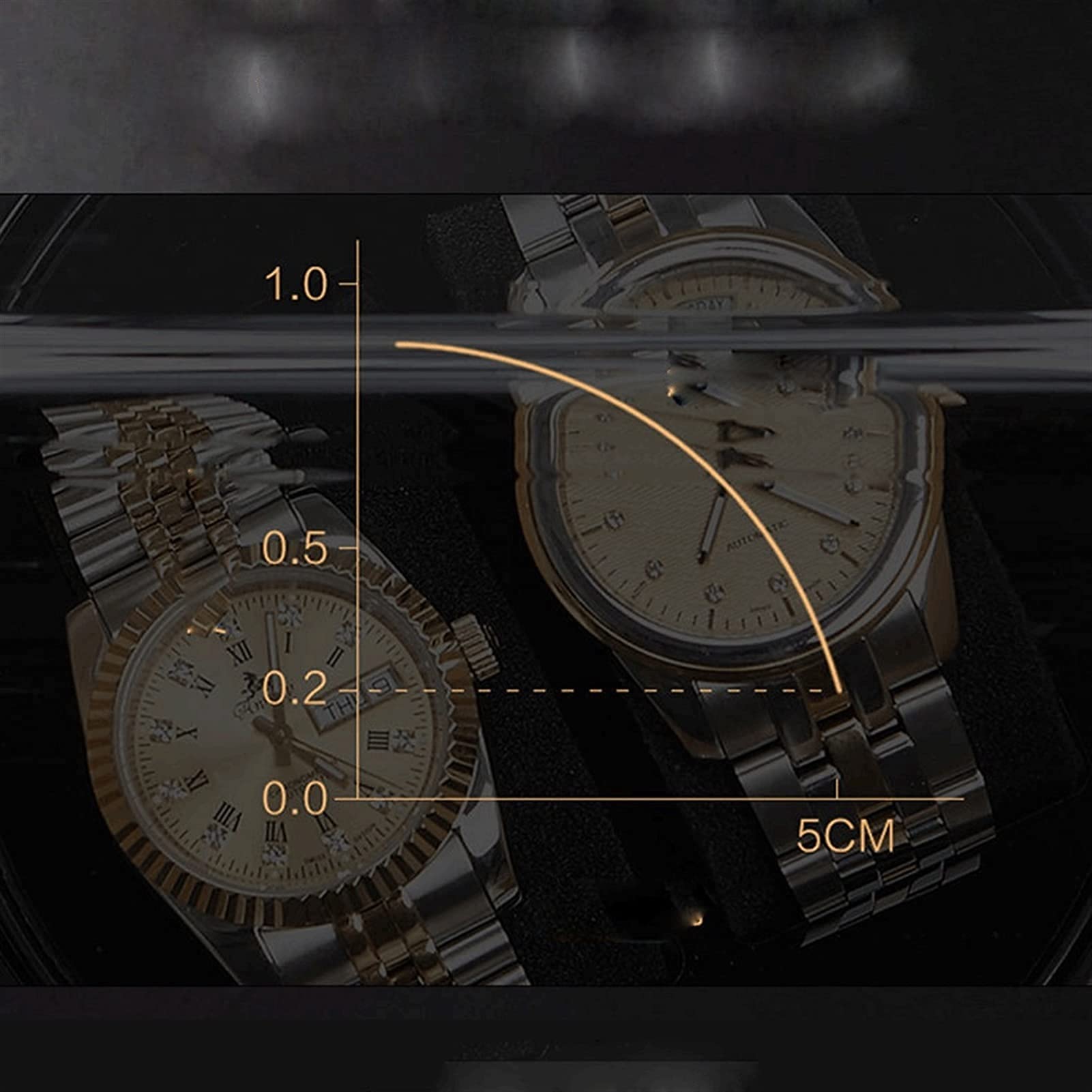 Guarda Gli avvolgitori Shaker Moto motorino di avvolgimento Automatico Giradischi Meccanici per 2 Orologi da Polso per Orologio Regalo di Lusso Orologio Orologio storageri