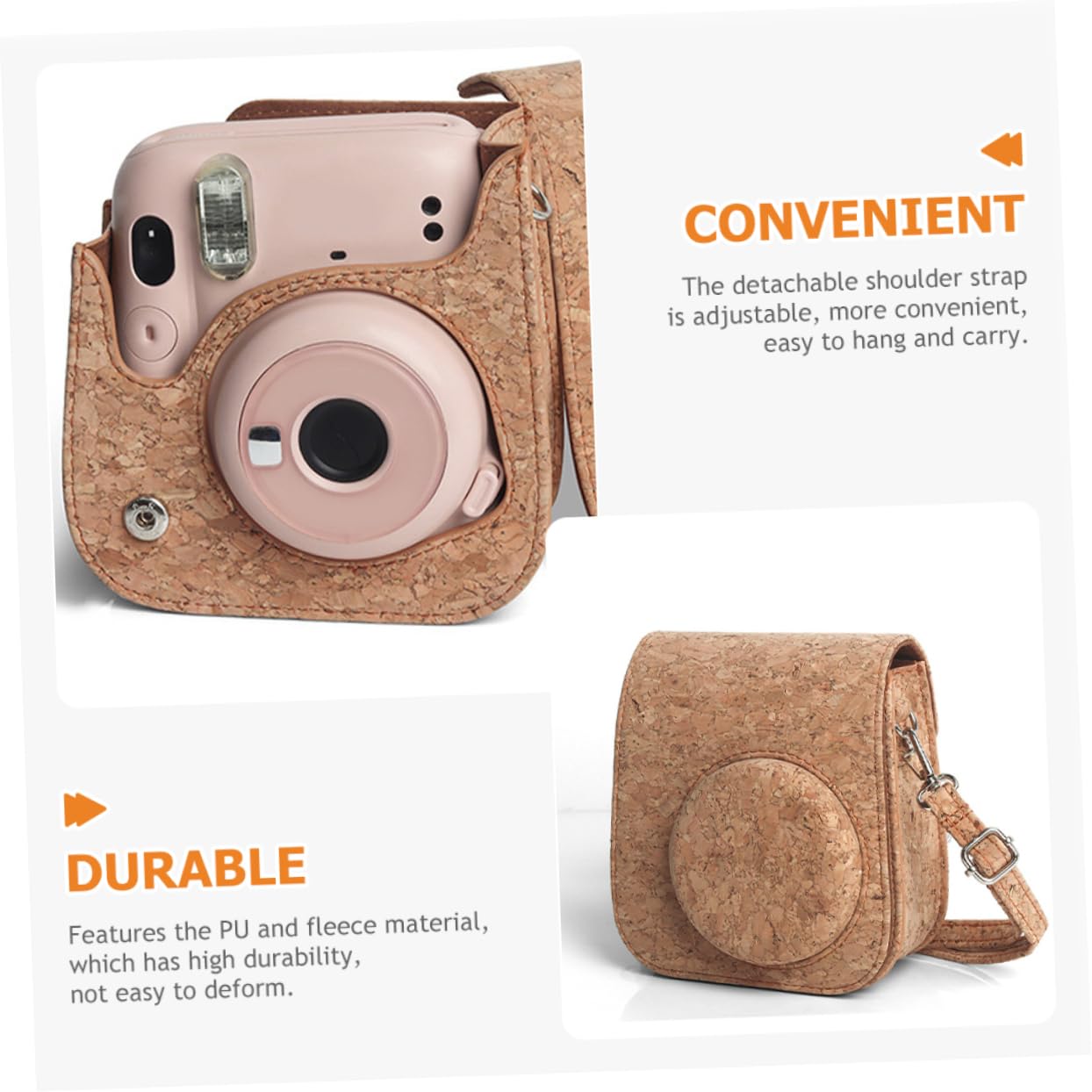 UKCOCO 2 Pezzi Tracolla Regolabile Custodia Per Fotocamera Istantanea Piccola Borsa Per Fotocamera Per 11 Pu Pelle Pile