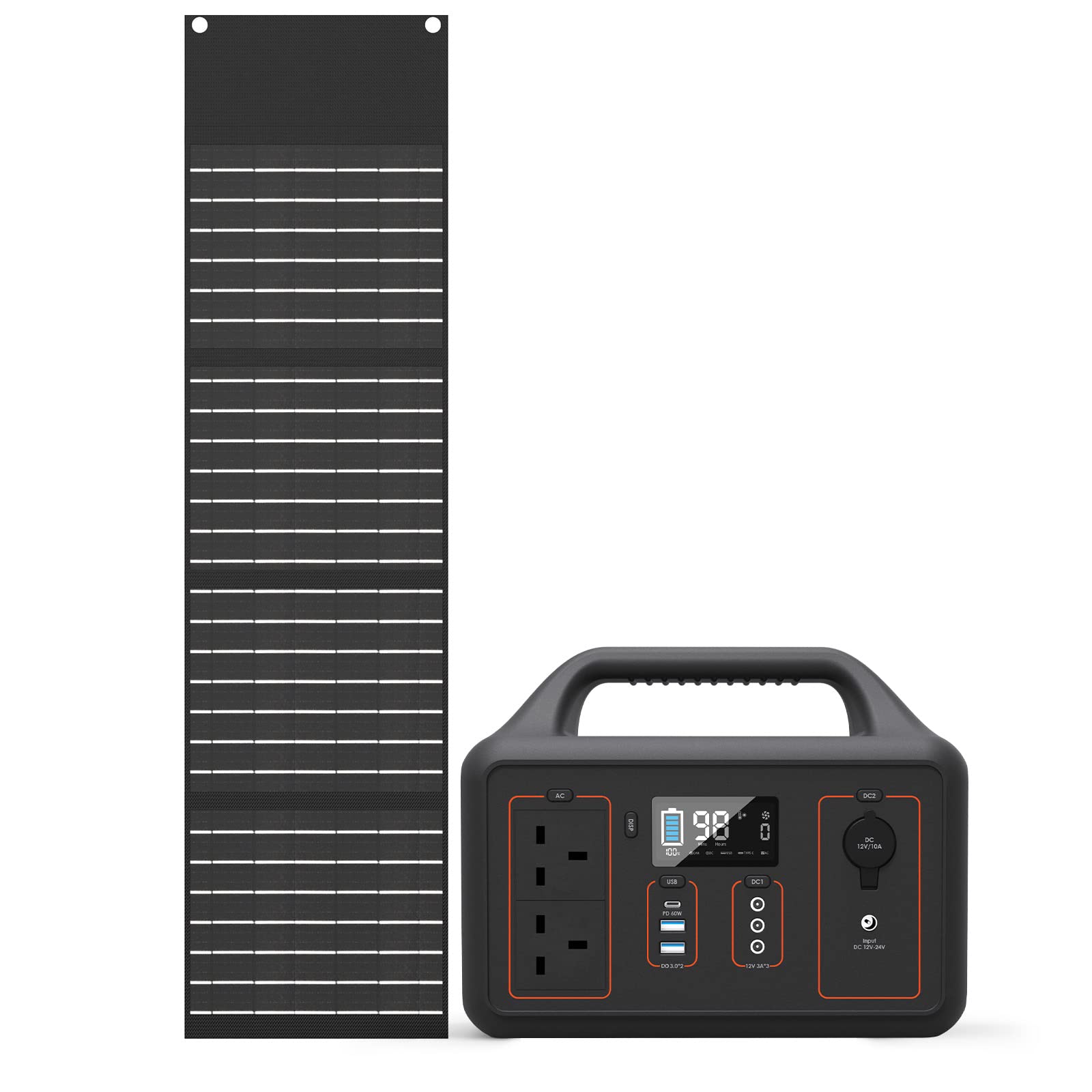 Vvindefs 600W Solar Generator,Portable Power Station with 100W Solar  Panel,568 Wh Mobile Power Storage for Outdoor Adventures,  Camping,Picnics,Motorhome Travel and Emergencies(Orange) : Amazon.co.uk:  Garden