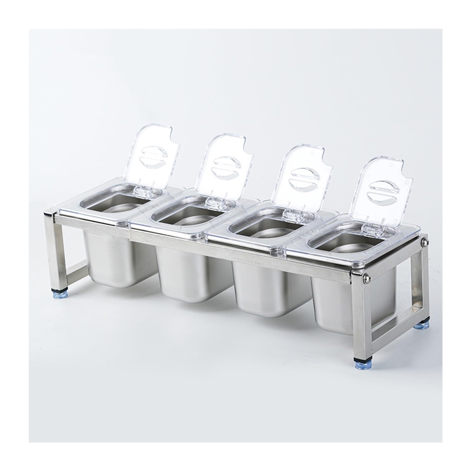 Portaspezie commerciale espandibile, in acciaio inox, per condimenti, sale, zucchero, condimenti, insalata, marmellata, frutta, controsoffitto (45 x 14 x 11 cm)