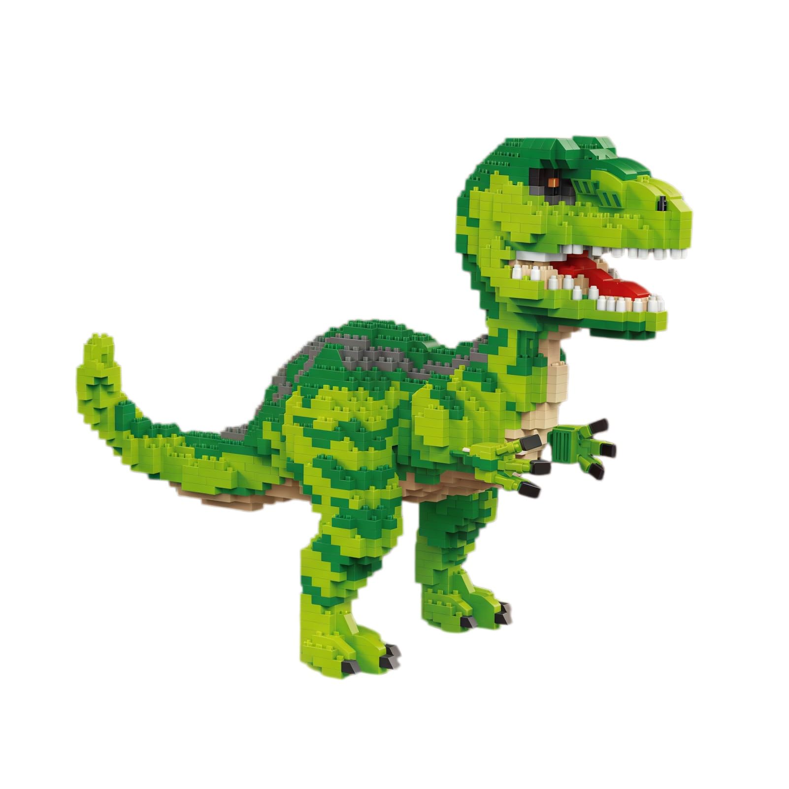 OHiZVZV 1540-Piece Micro Building Blocks Set, Large Velociraptor Dinosaur Model, Advanced 3D DIY Construction Kit for Adult Collectors and Home Office Display